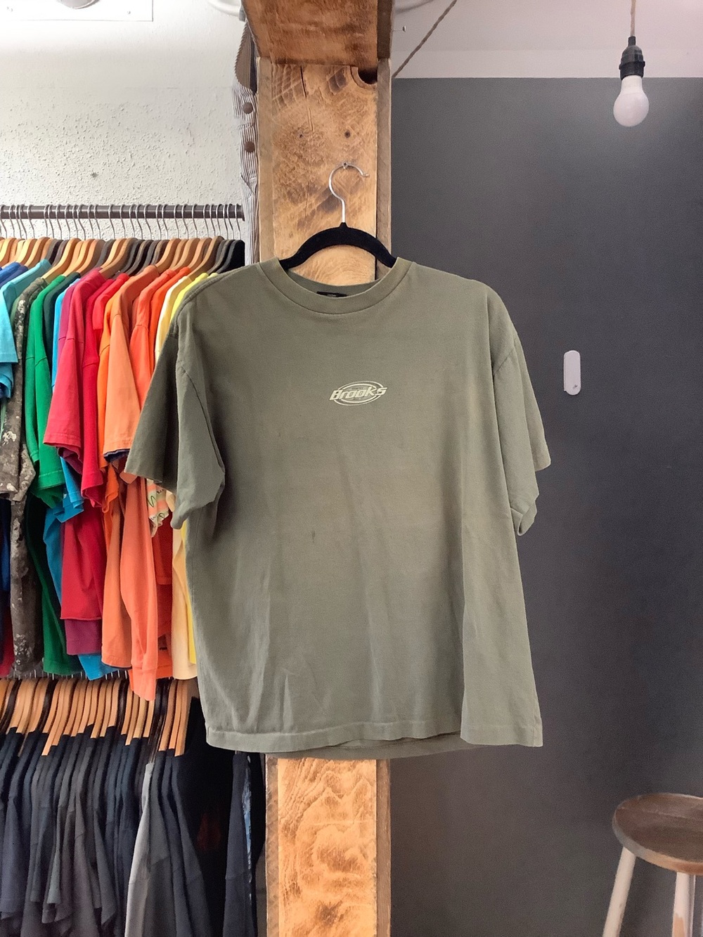 Vintage Brooks athletics Olive t-shirt
